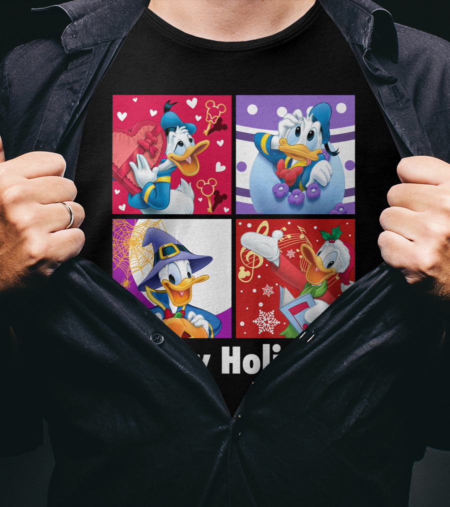 Happy Holidays Donald Duck Seasonal Cheer T-Shirt