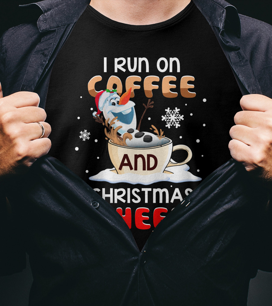 I Run On Coffee And Christmas Cheer Olaf T-Shirt