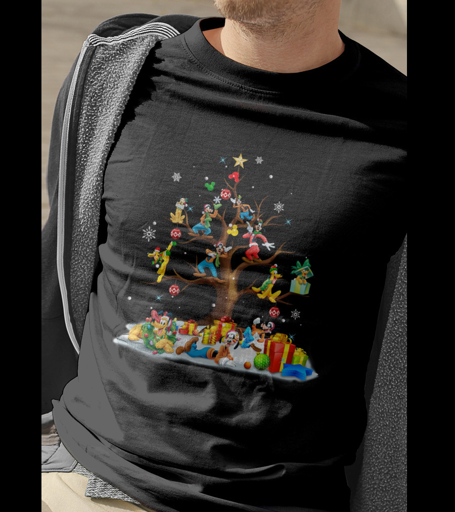 Pluto Goofy Christmas Tree T-Shirt