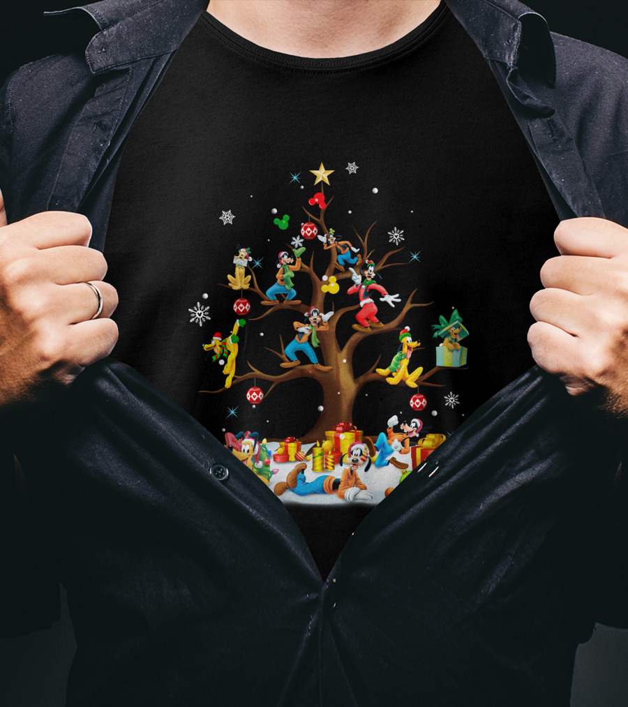 Pluto Goofy Christmas Tree T-Shirt