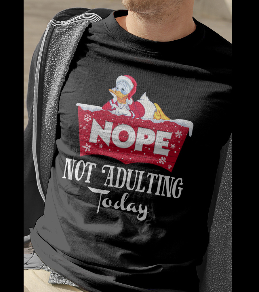 Nope Donald Not Adulting Today Santa Outfit Holiday T-Shirt