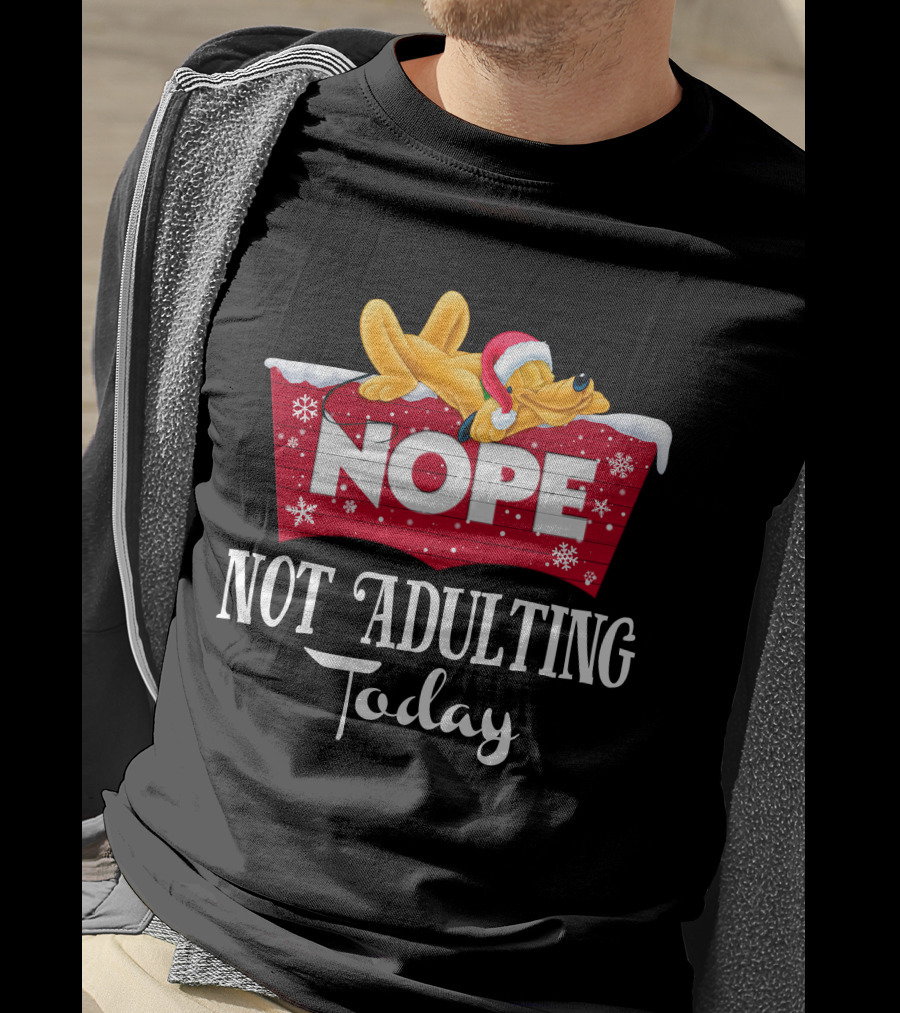 Pluto Nope Not Adulting Today T-Shirt