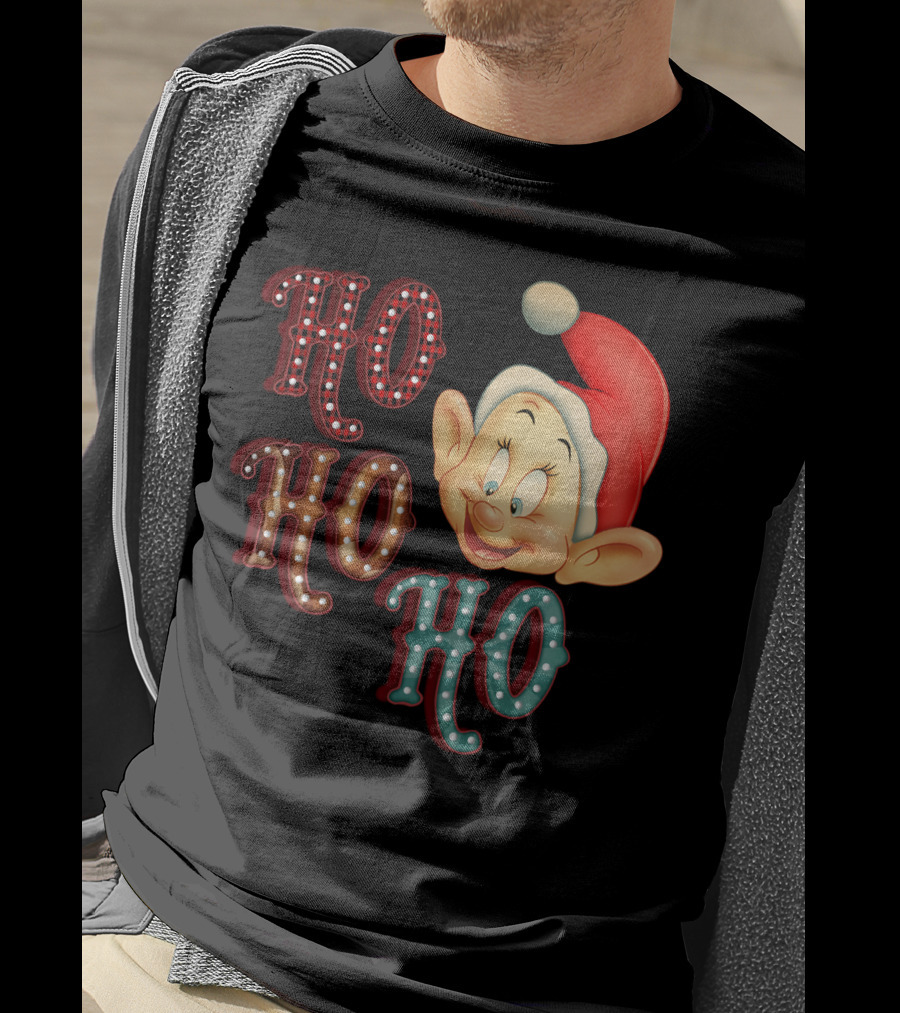 Ho Ho Ho Dopey Santa Hat Christmas Theme T-Shirt