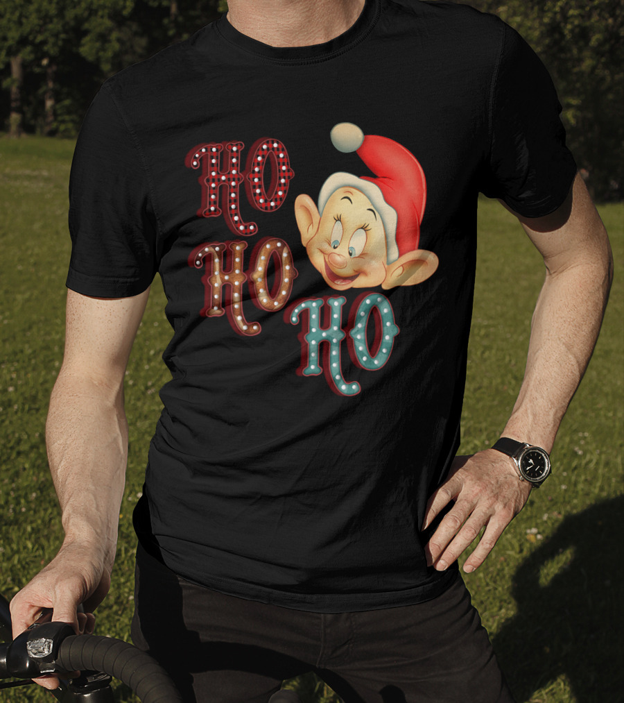 Ho Ho Ho Dopey Santa Hat Christmas Theme T-Shirt