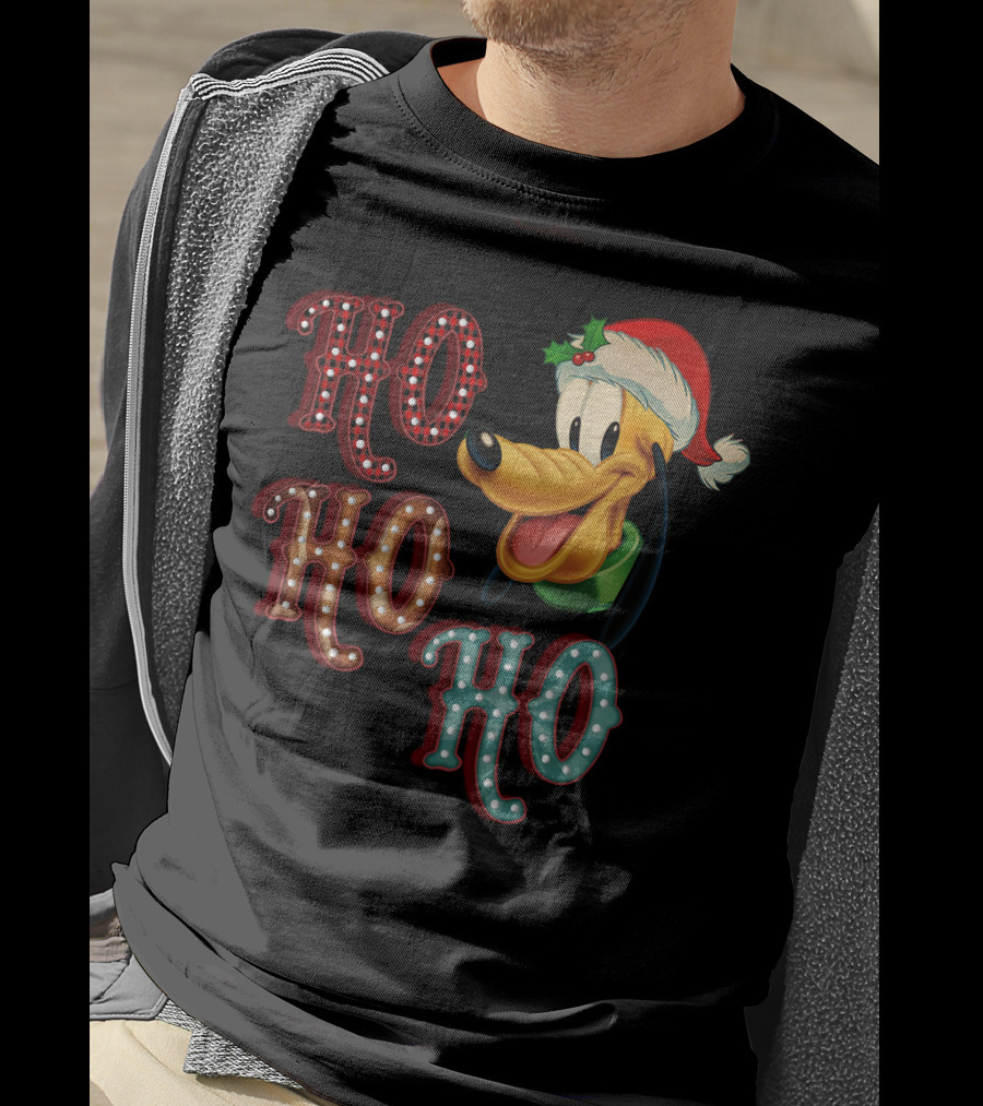 Ho Ho Ho Pluto Christmas Santa Hat T-Shirt