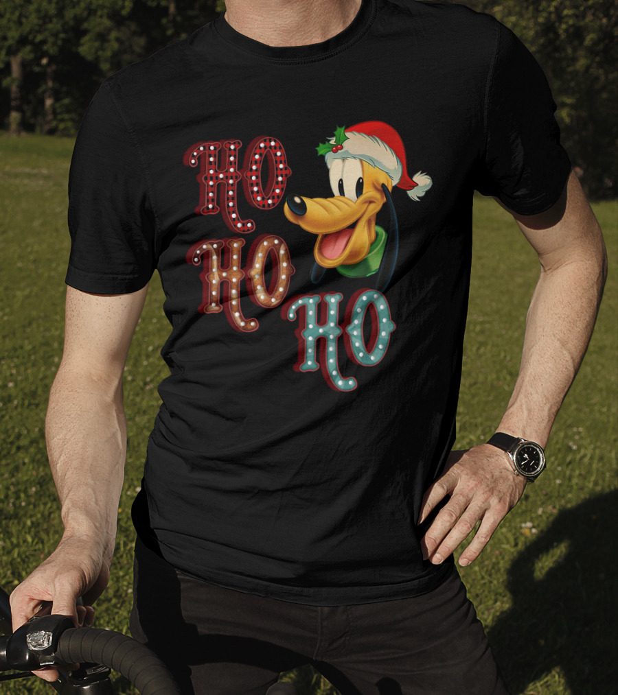 Ho Ho Ho Pluto Christmas Santa Hat T-Shirt