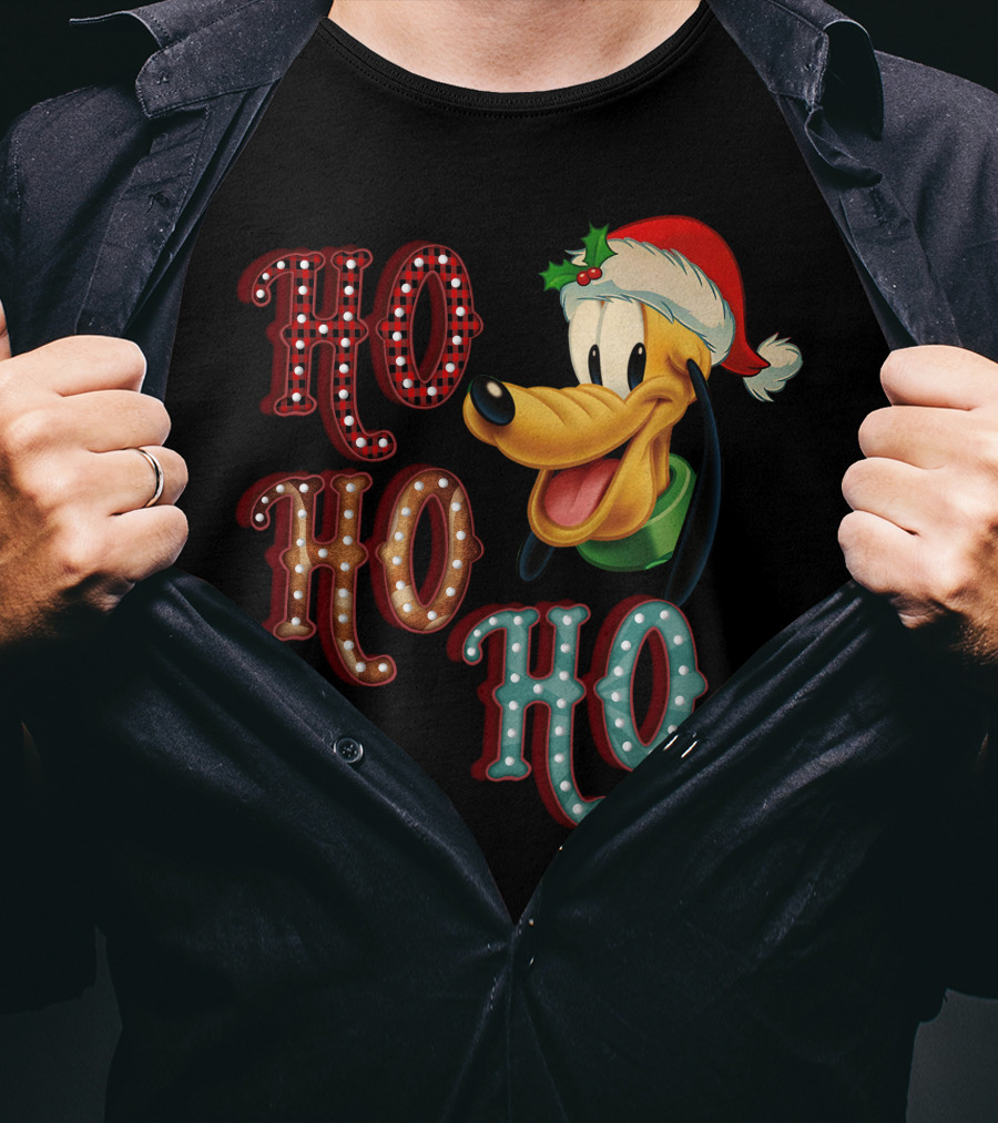 Ho Ho Ho Pluto Christmas Santa Hat T-Shirt