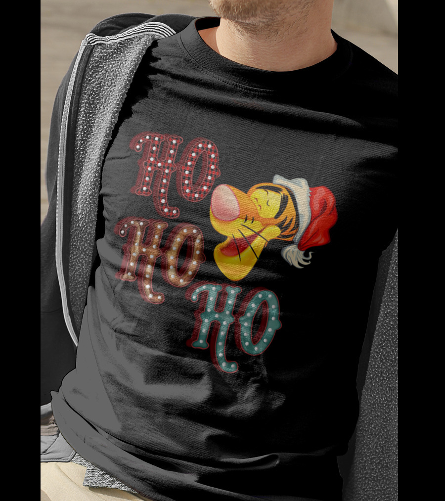 Ho Ho Ho Tigger Christmas Santa Hat T-Shirt
