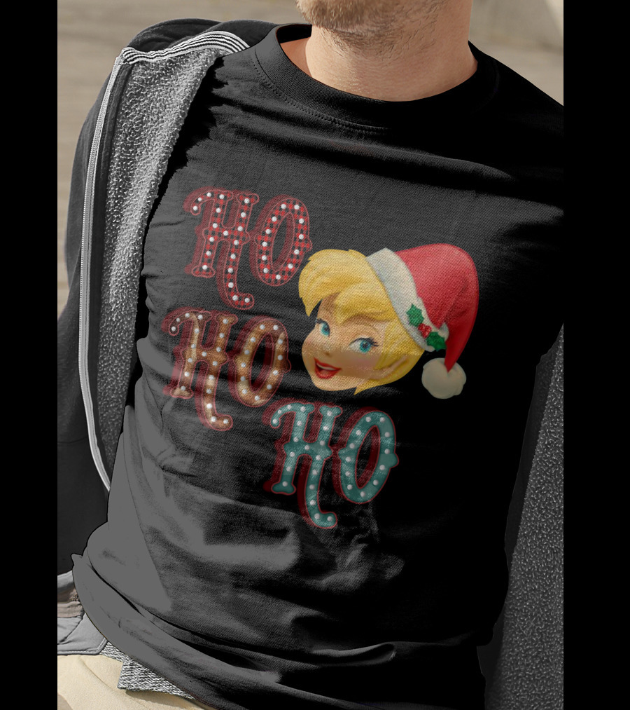 Ho Ho Ho Tinkerbell Santa Hat Christmas T-Shirt