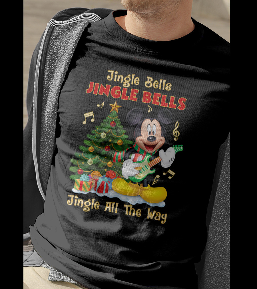 Jingle Bells Jingle Bells Mickey Jingle All The Way Christmas Tree T-Shirt