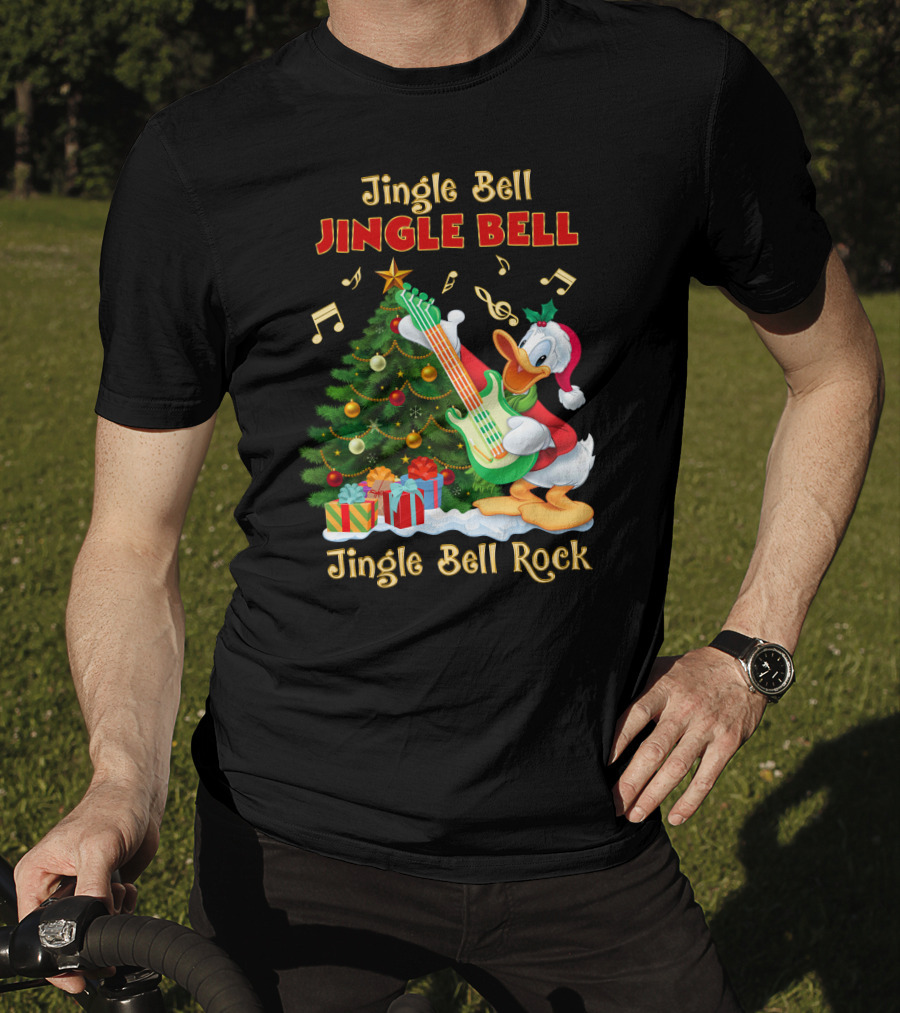 Jingle Bell Jingle Bell Jingle Bell Rock Donald Christmas Tree Guitar T-Shirt