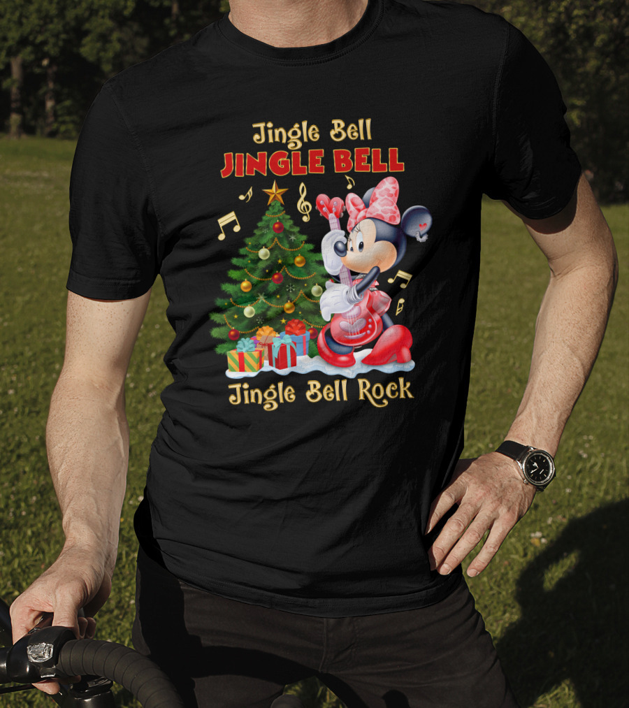 Jingle Bell Jingle Bell Jingle Bell Rock Minnie Mouse Christmas Tree Gifts T-Shirt