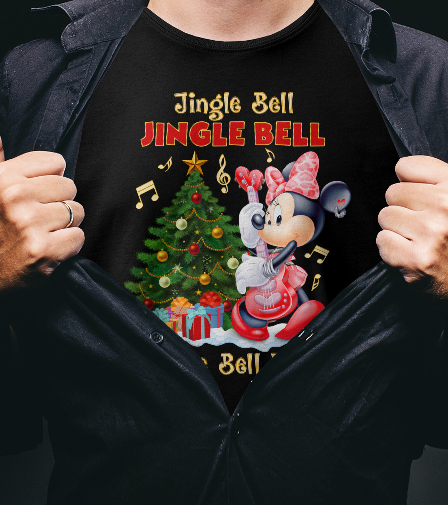Jingle Bell Jingle Bell Jingle Bell Rock Minnie Mouse Christmas Tree Gifts T-Shirt
