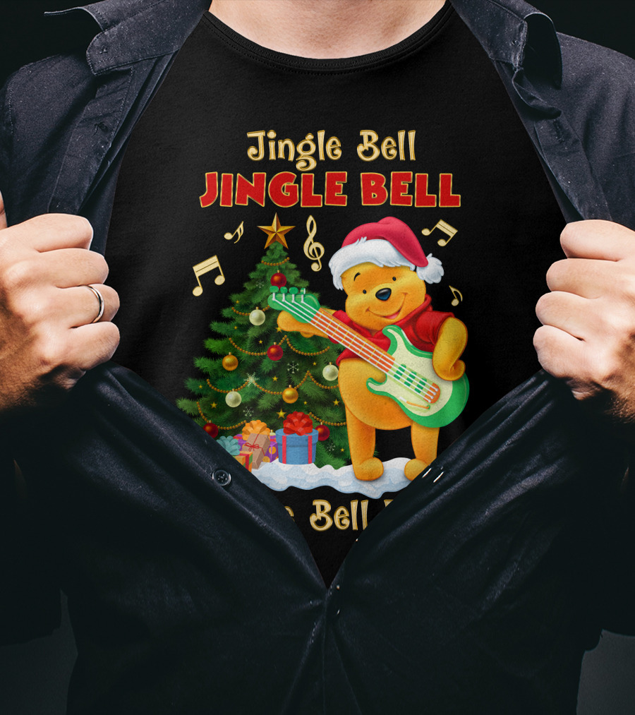 Jingle Bell Jingle Bell Jingle Bell Rock Christmas Pooh T-Shirt