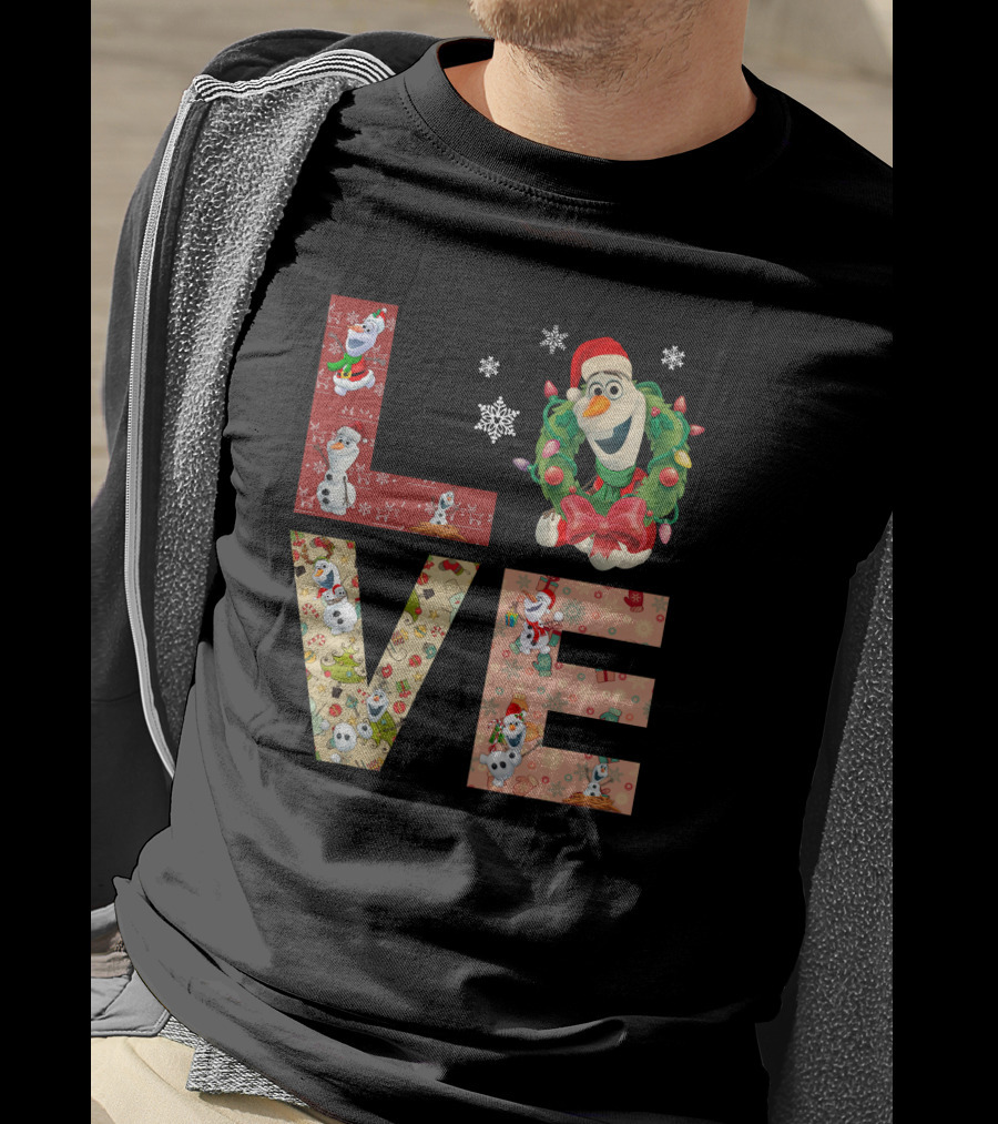 Olaf Christmas Love Snowman Festive Theme T-Shirt