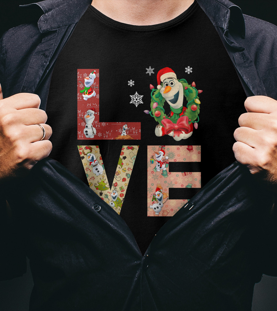Olaf Christmas Love Snowman Festive Theme T-Shirt