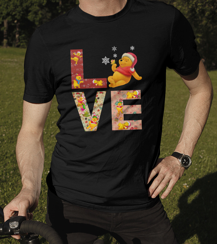 Love Winnie The Pooh Christmas Holiday Snowflakes T-Shirt