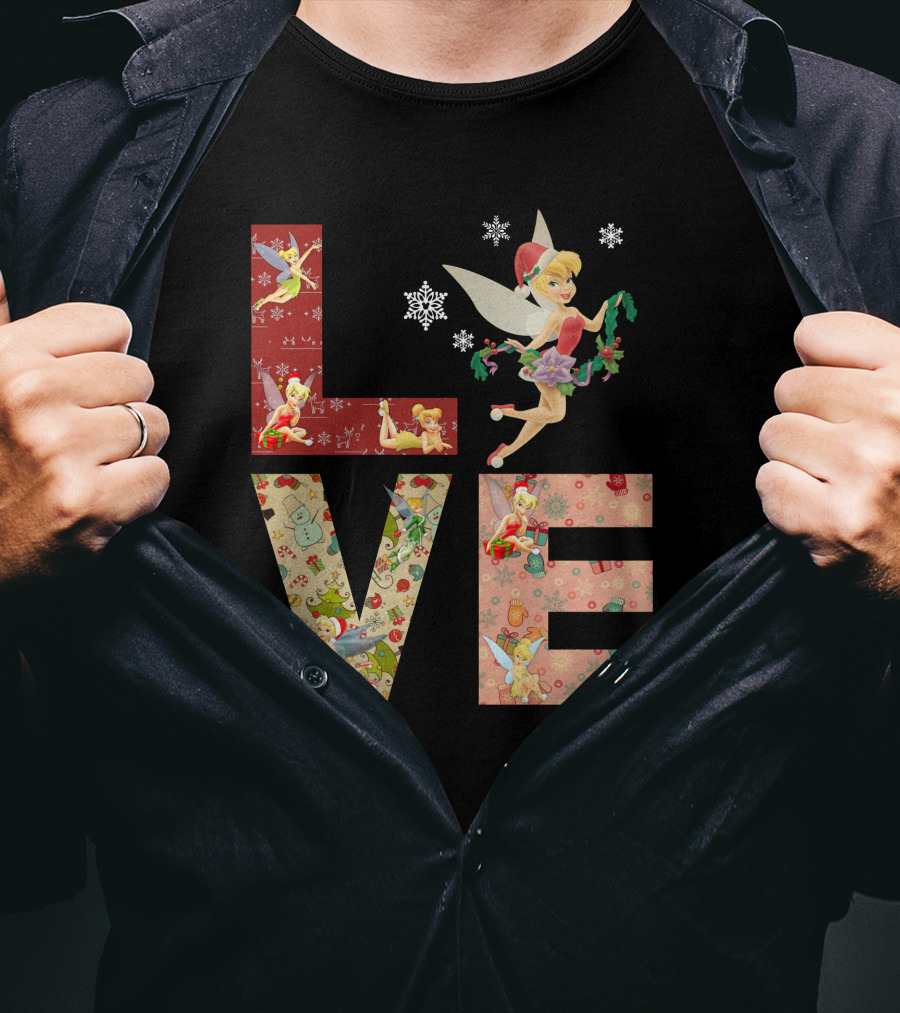 Love Tinkerbell Christmas Holiday Theme T-Shirt