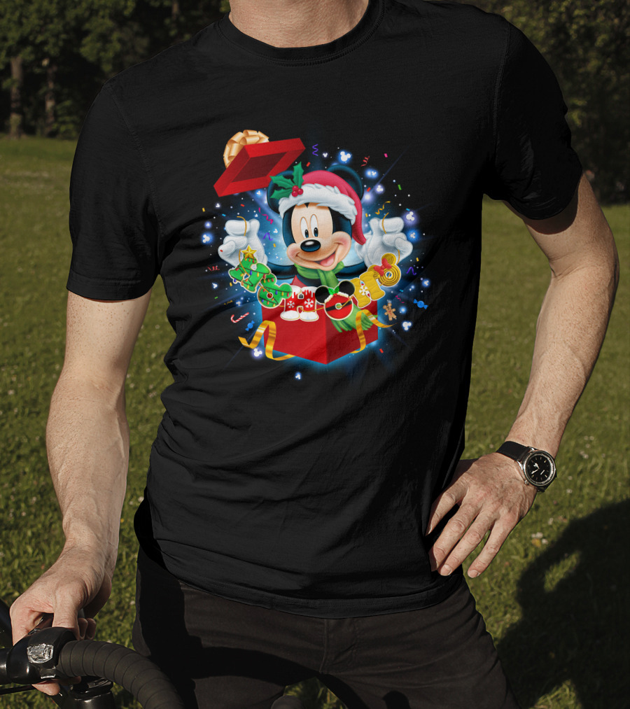 Mickey Mouse Christmas Holiday Surprise Present T-Shirt