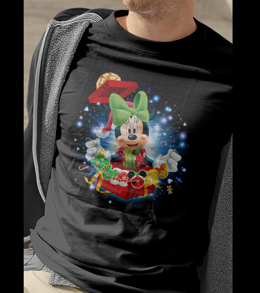 Minnie Holiday Gift Box Celebration Disney Magic T-Shirt
