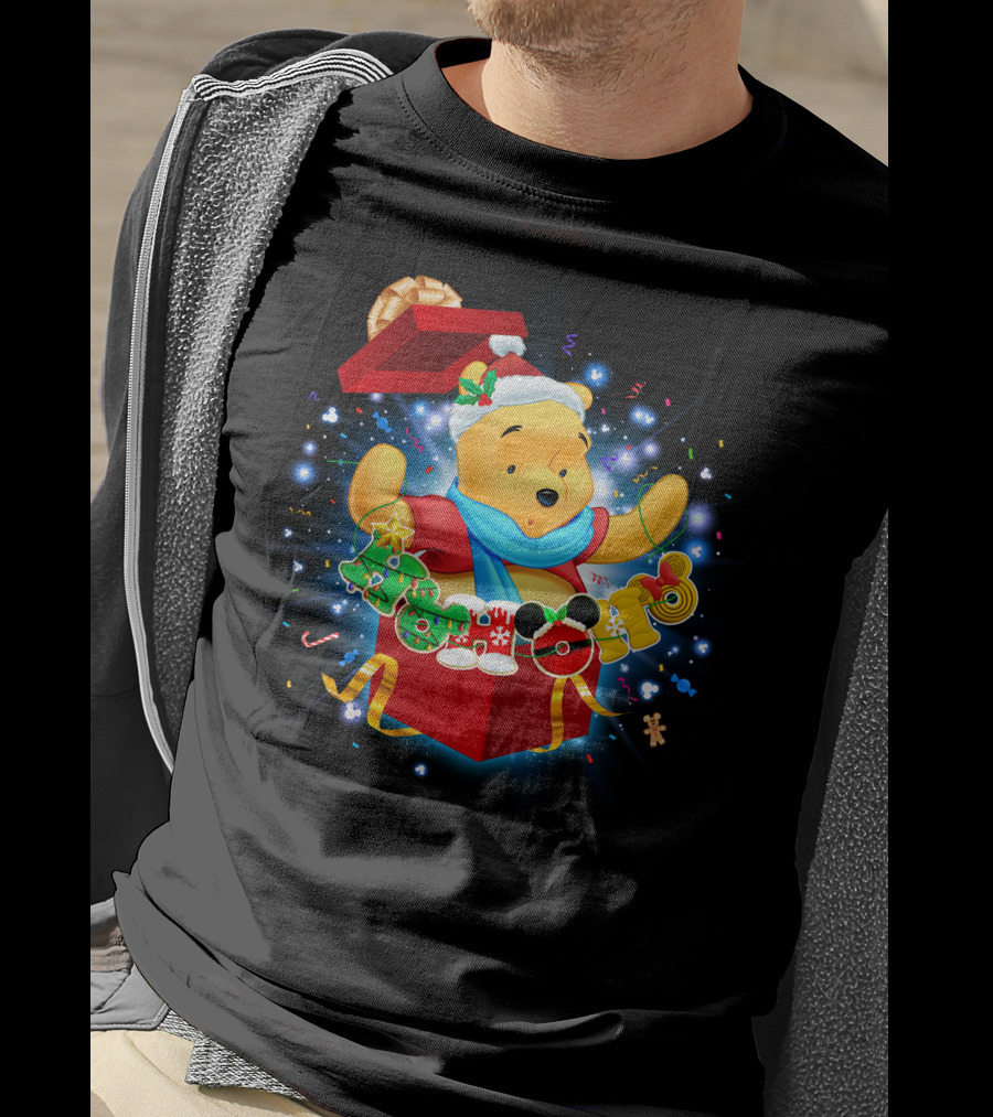 Winnie The Pooh Christmas Gift Box Holiday Cheer T-Shirt