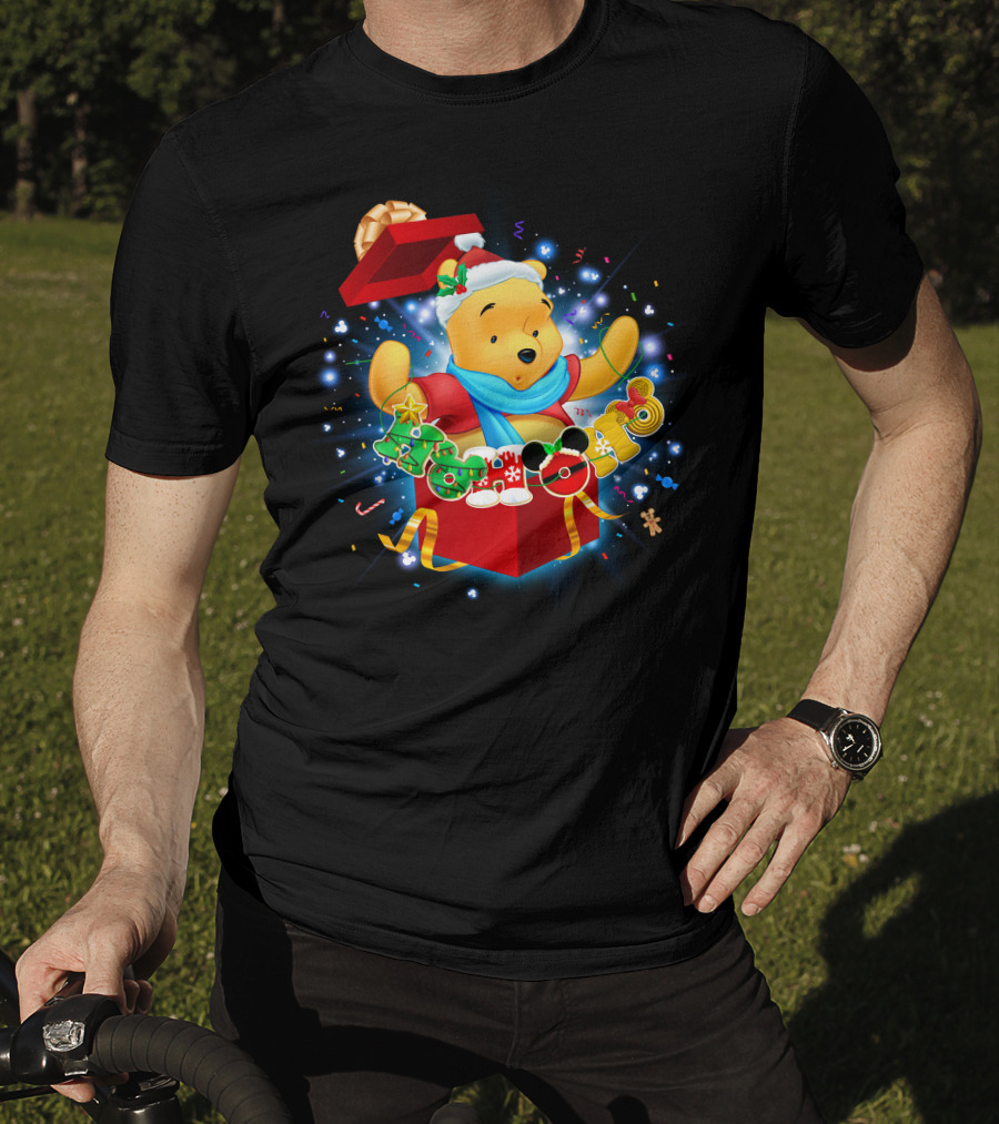Winnie The Pooh Christmas Gift Box Holiday Cheer T-Shirt