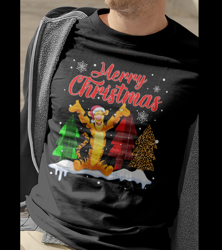 Merry Christmas Tigger Winter Holiday Celebration T-Shirt