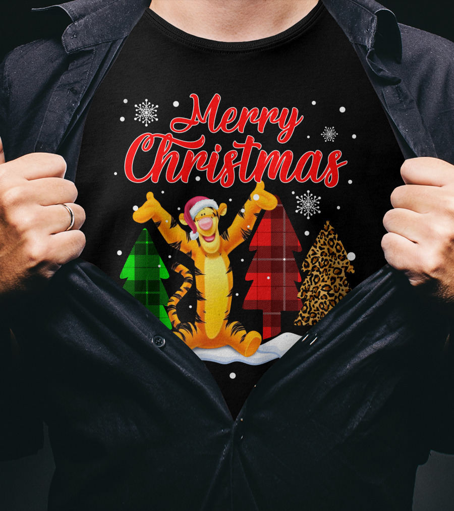Merry Christmas Tigger Winter Holiday Celebration T-Shirt