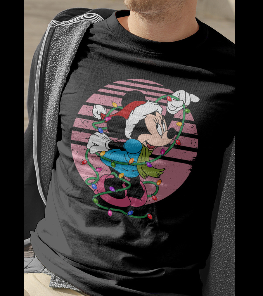 Minnie Mouse Christmas Lights Holiday Fun T-Shirt