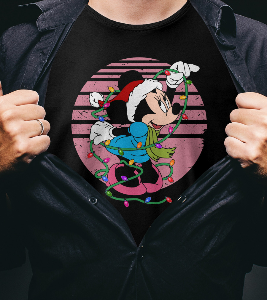 Minnie Mouse Christmas Lights Holiday Fun T-Shirt