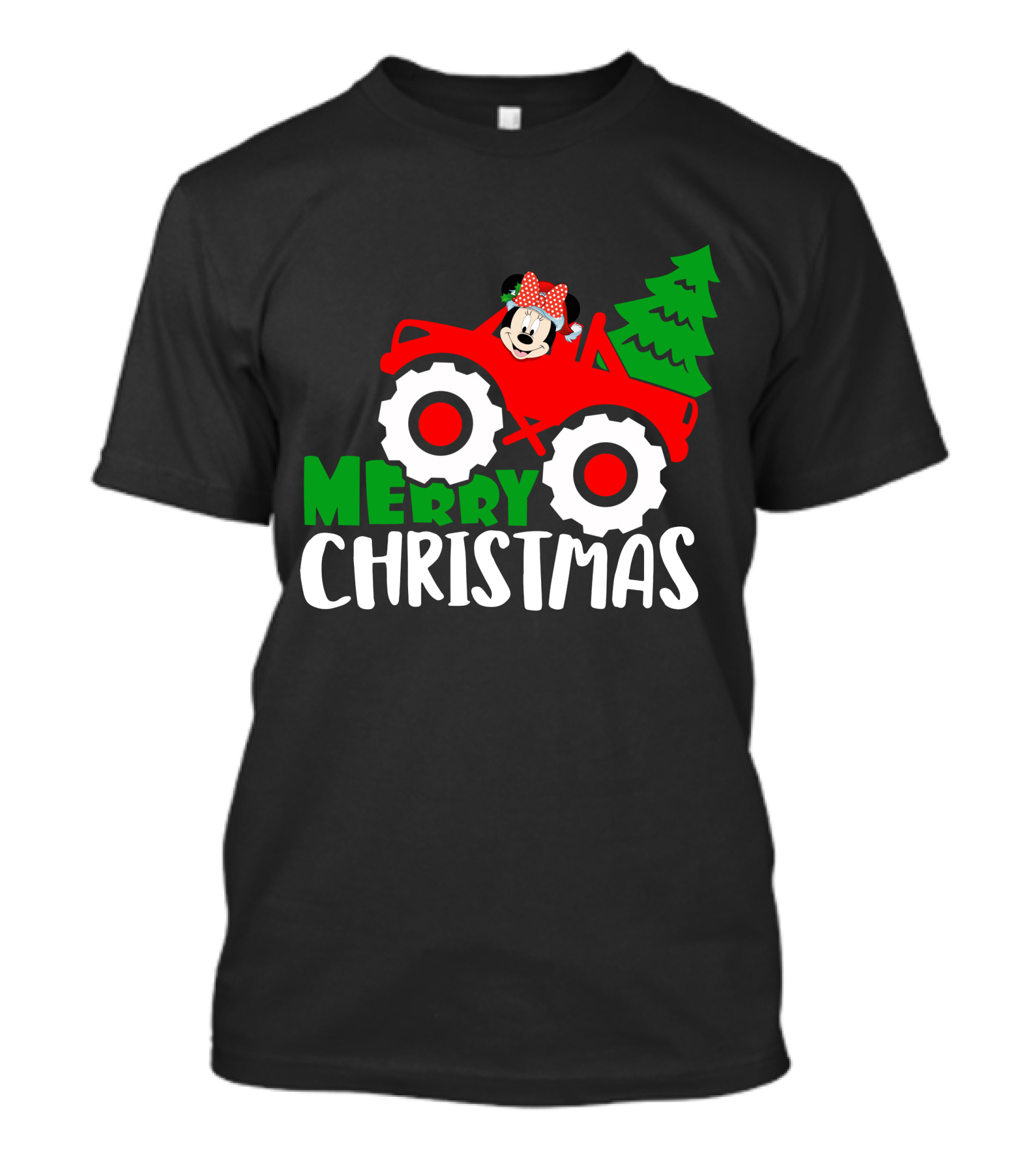 Minnie Merry Christmas Red Truck Tree T-Shirt