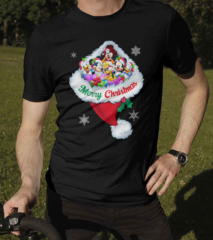Mickey & Friends Merry Christmas Santa Hat T-Shirt