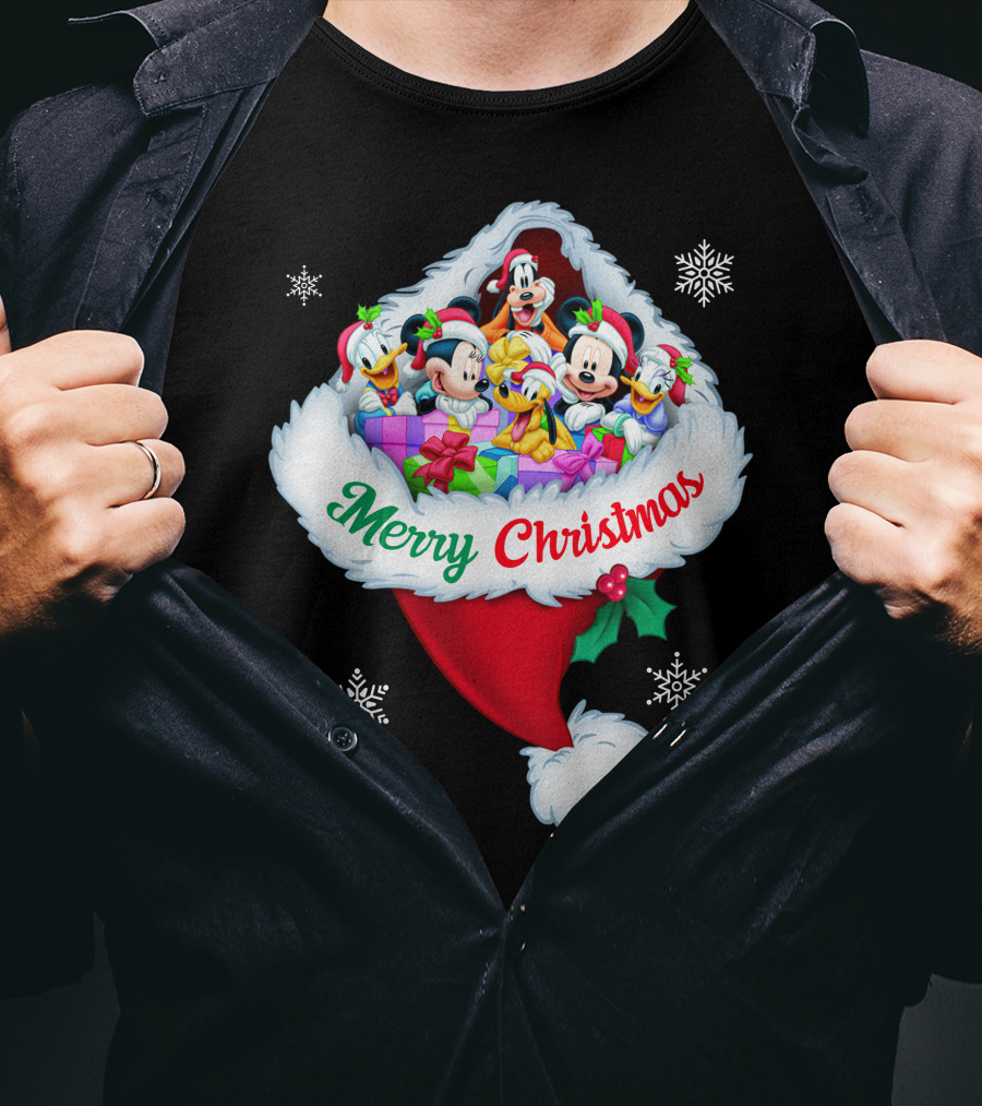 Mickey & Friends Merry Christmas Santa Hat T-Shirt
