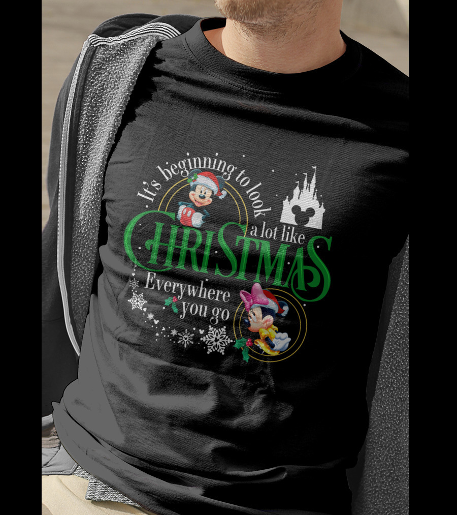 It's Beginning To Look A Lot Like Christmas Mickey Minnie Everywhere You Go T-Shirt
