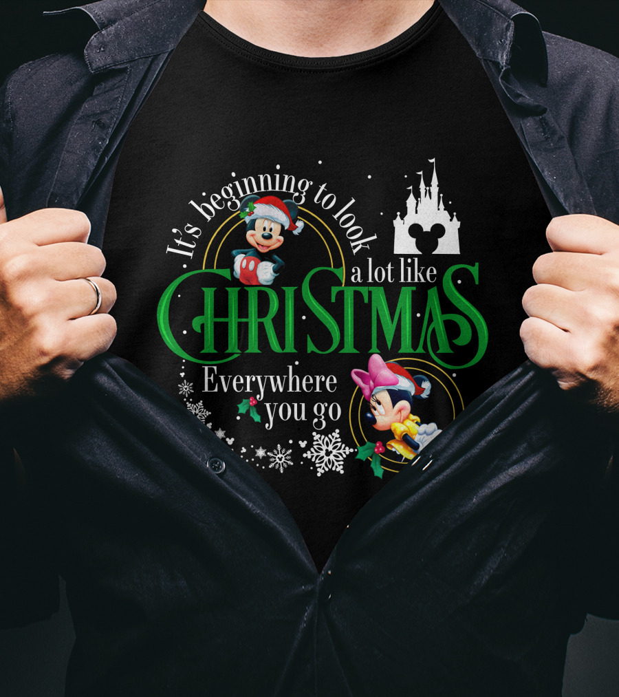 It's Beginning To Look A Lot Like Christmas Mickey Minnie Everywhere You Go T-Shirt