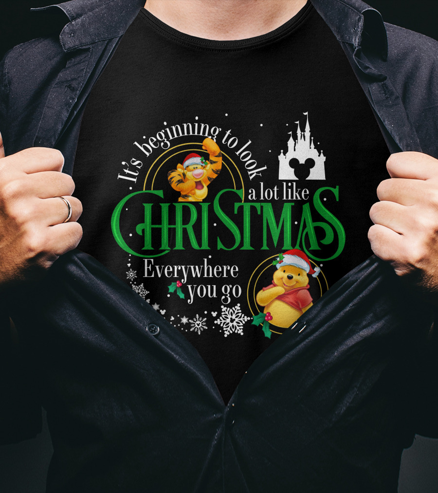 It's Beginning To Look A Lot Like Christmas Everywhere You Go Pooh And Tigger T-Shirt