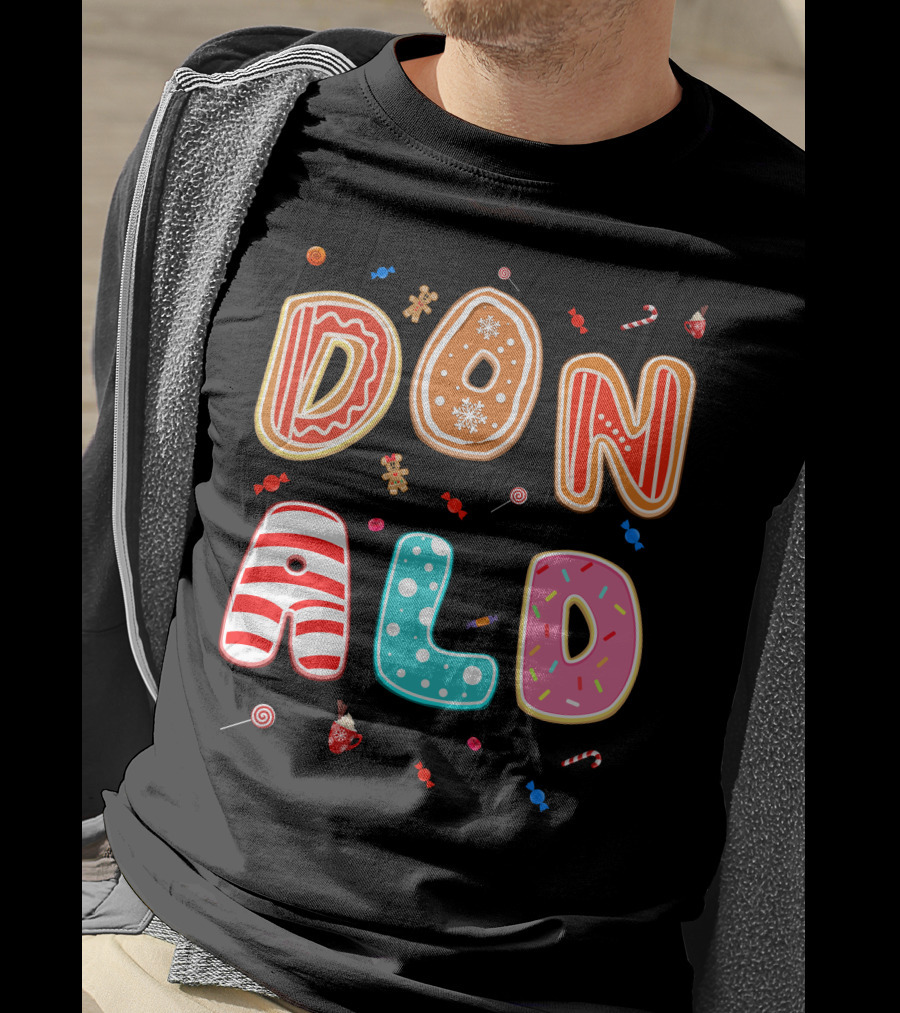 Donald Christmas Candy Gingerbread Festive Theme T-Shirt