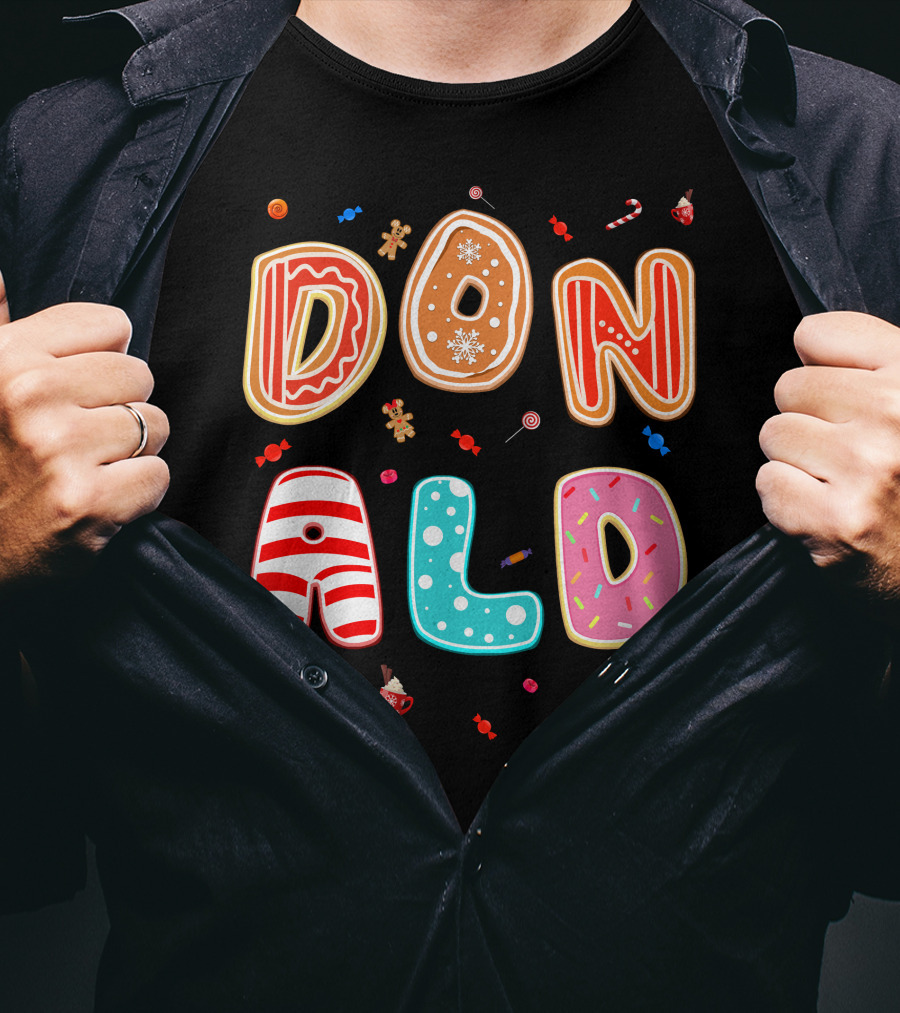 Donald Christmas Candy Gingerbread Festive Theme T-Shirt