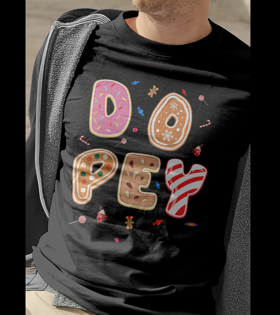 Dopey Candy Cane Gingerbread Cookie Sprinkle Sweets T-Shirt