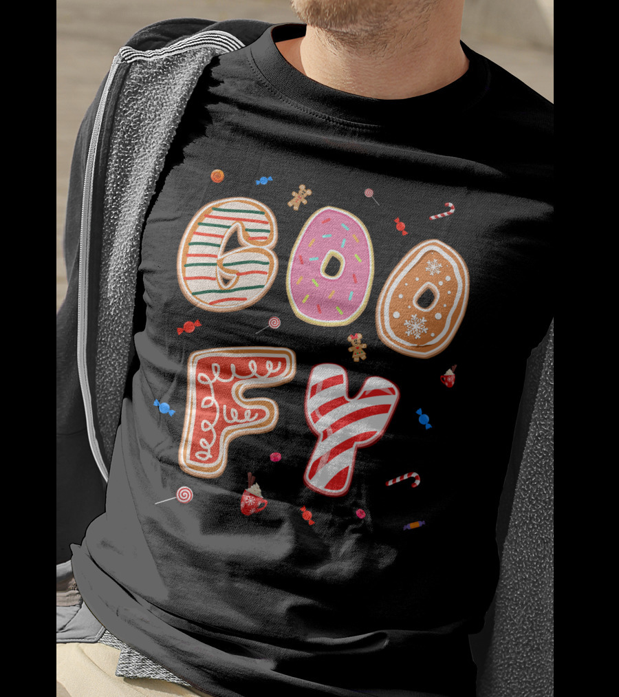 Goofy Cookie Holiday Treats Candy Cane Gingerbread T-Shirt