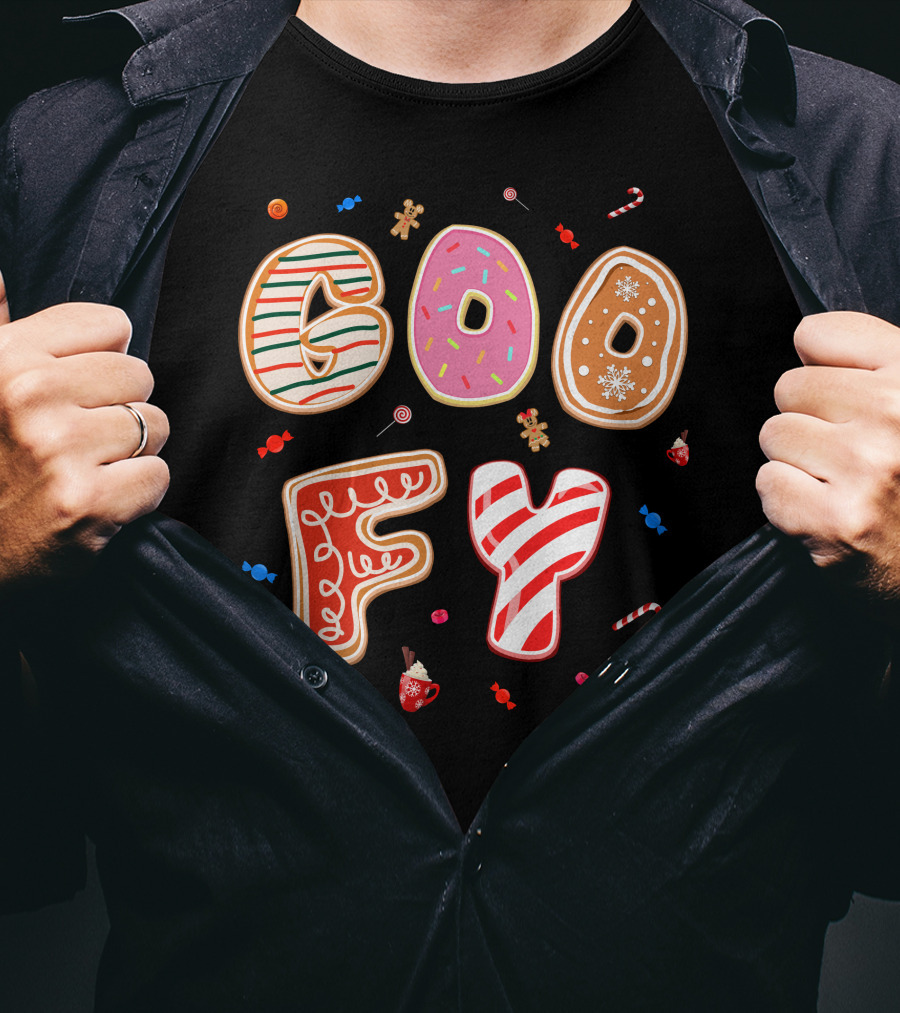 Goofy Cookie Holiday Treats Candy Cane Gingerbread T-Shirt