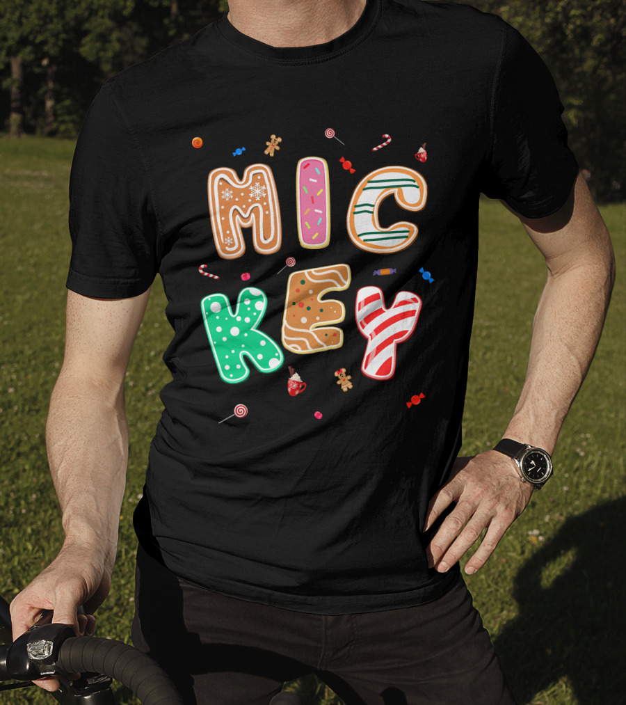 Mickey Gingerbread Candy Cane Christmas Cookie Theme T-Shirt
