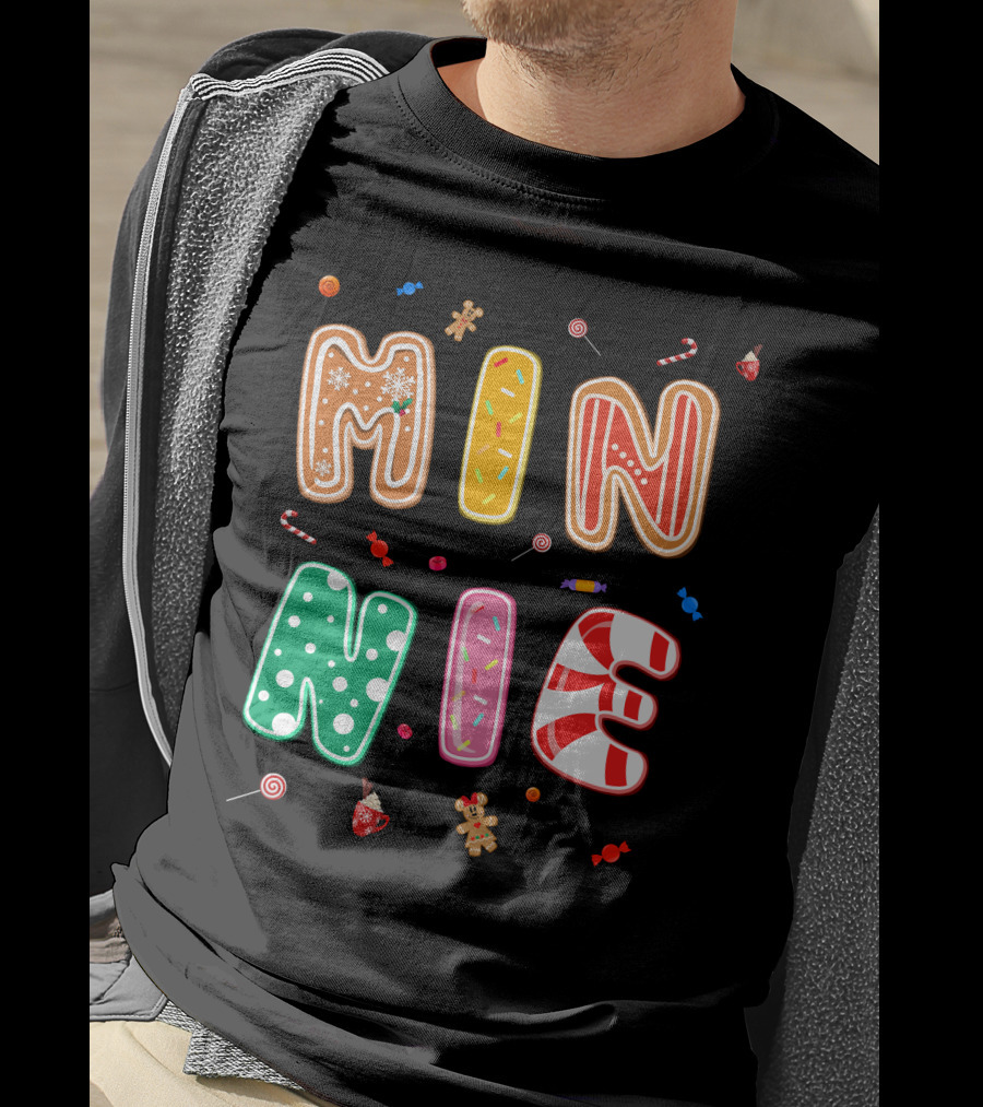 Minnie Christmas Candy And Gingerbread Theme T-Shirt