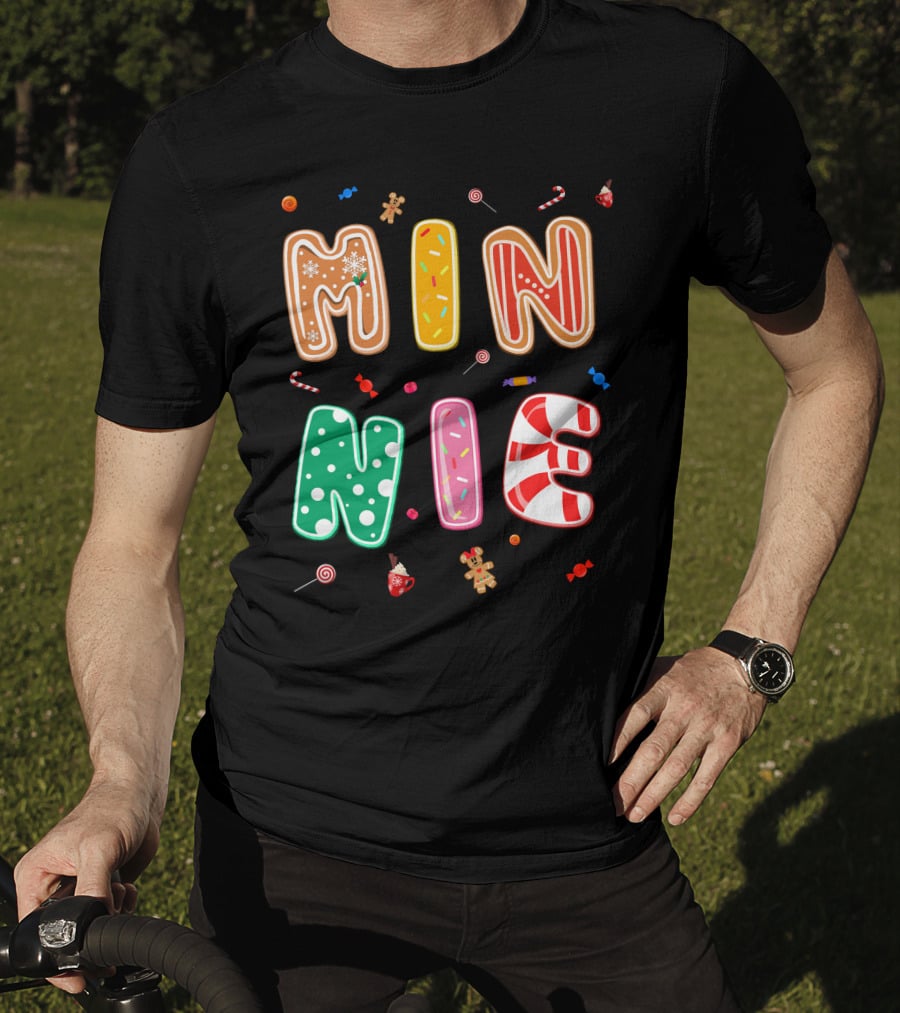 Minnie Christmas Candy And Gingerbread Theme T-Shirt