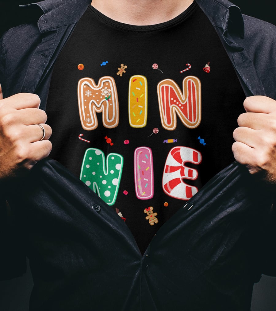 Minnie Christmas Candy And Gingerbread Theme T-Shirt