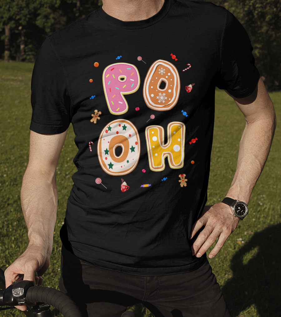 Pooh Christmas Gingerbread Candy Cane Cookies T-Shirt