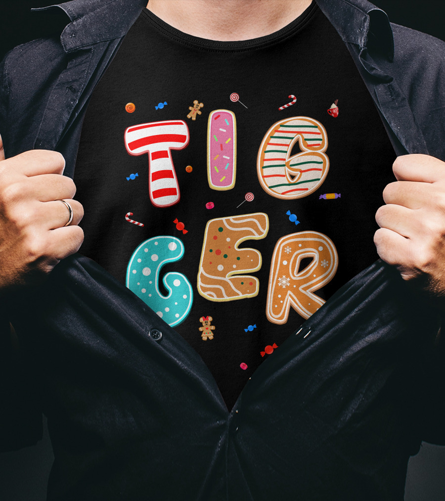 Tigger Candy Cane Gingerbread Christmas Treats T-Shirt