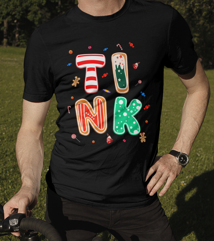 Tink Christmas Candy Gingerbread Holiday Letters T-Shirt