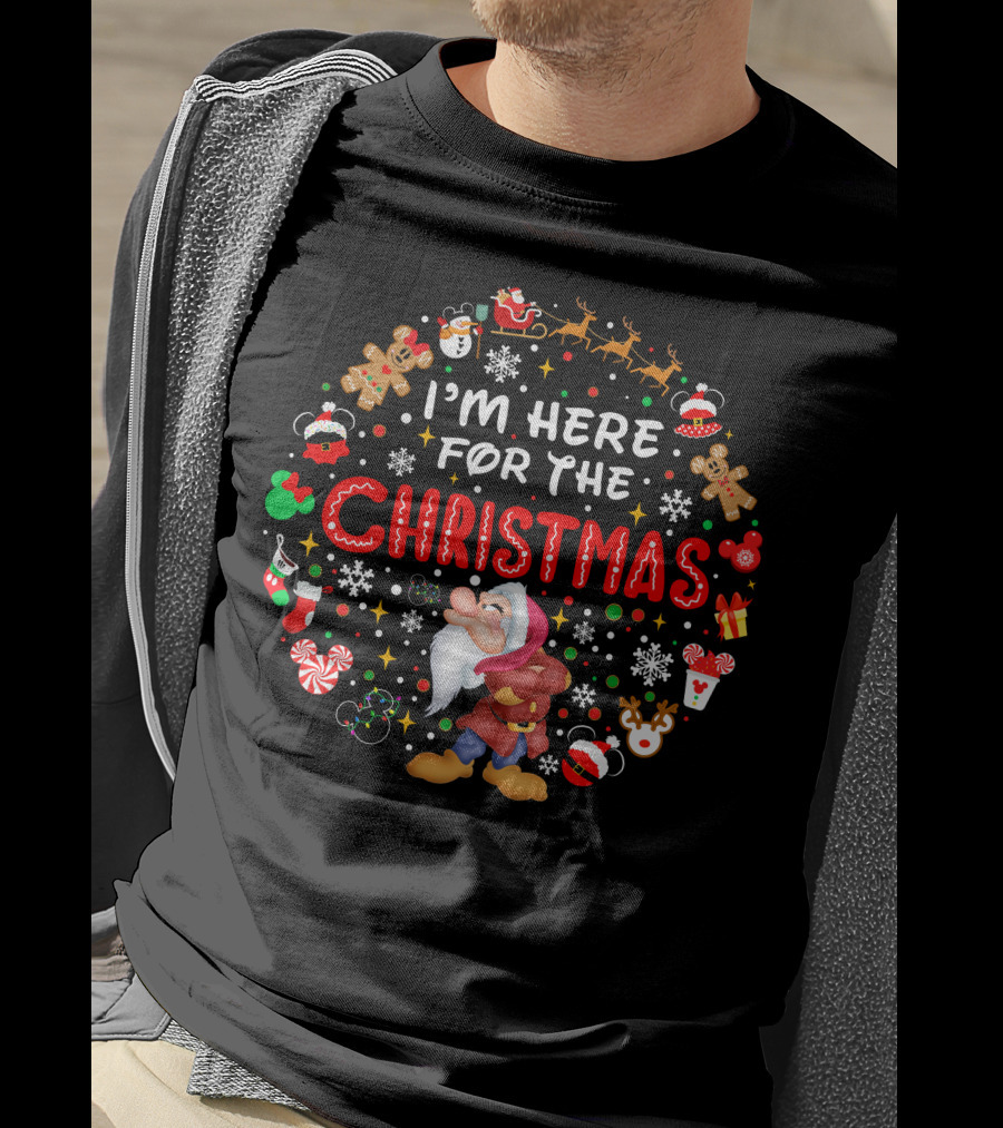 I'm Here For The Christmas Grumpy Dwarf Holiday Festivities T-Shirt
