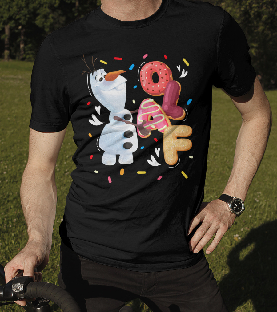 Olaf Doughnut Letters With Colorful Sprinkles Snowman T-Shirt